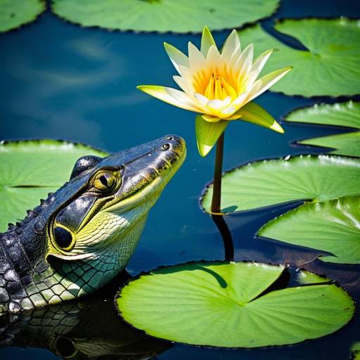 Surreal Nature Portrait with Crocodilian Elements