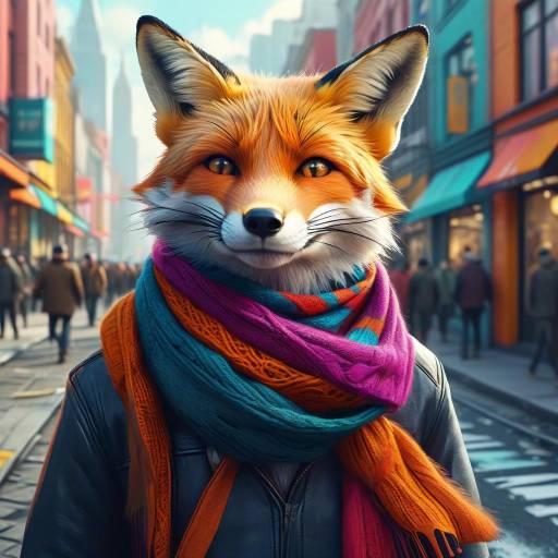 Urban Fox in Vibrant Accessories