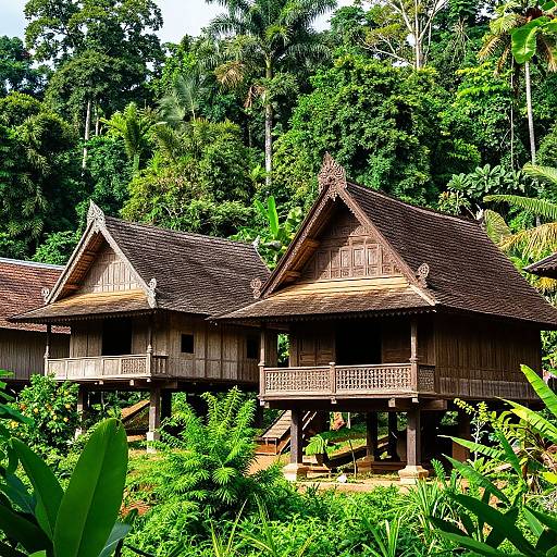 Traditional Khmer Jungle Stilt Houses