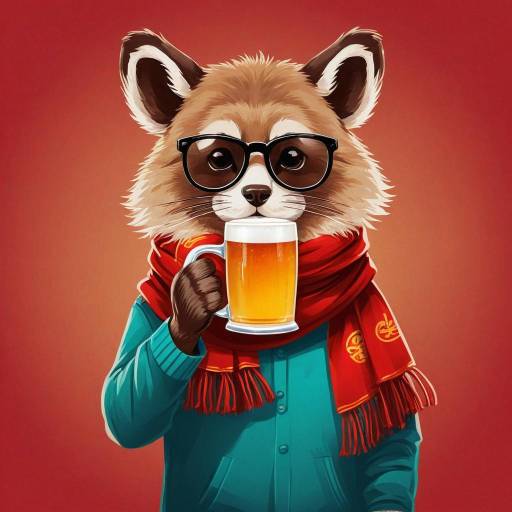 Furry Male with Cup and Scarf