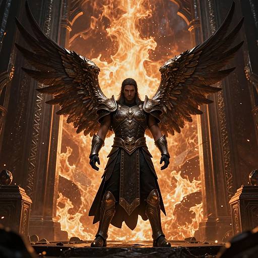 Winged Warrior at Fiery Gates