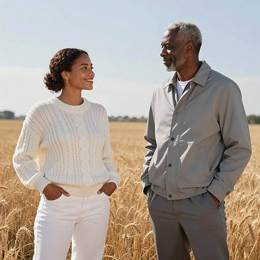 Joyful Moments in a Wheat Field