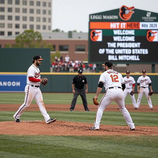 Baseball Game With Presidential Welcome