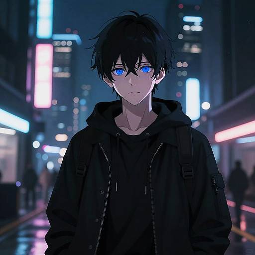 Emotionless Cyberpunk Anime Boy