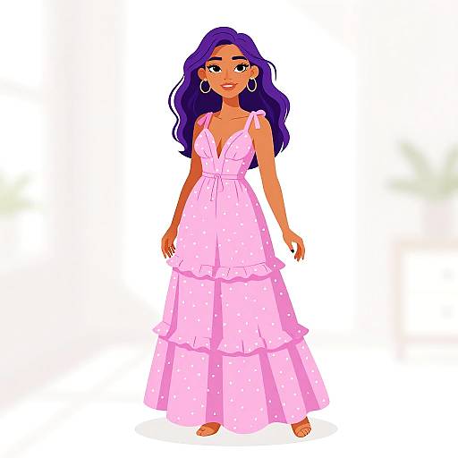 Smiling Woman in Bohemian Maxi Dress