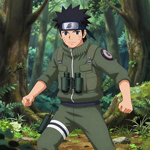 Experienced Male Ninja Scout in Woodland