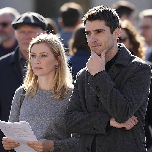 Man and Woman in Outdoor Crowd