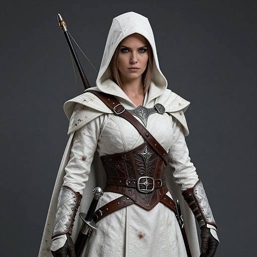 Assassin-Inspired Woman in White Cloak