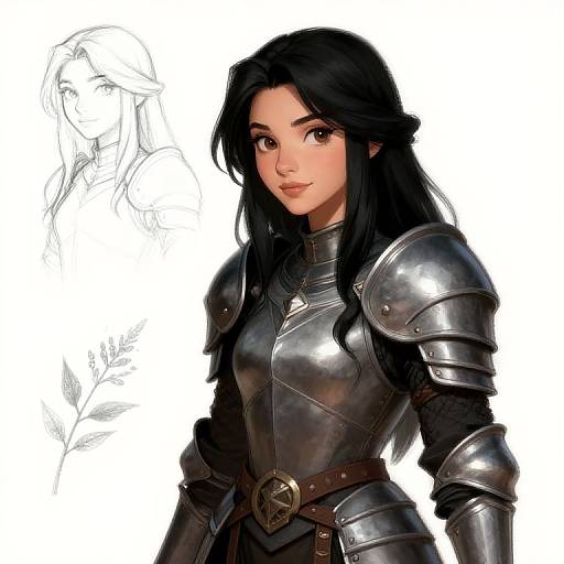 Fantasy Witch Herbalist Warrior Sketch