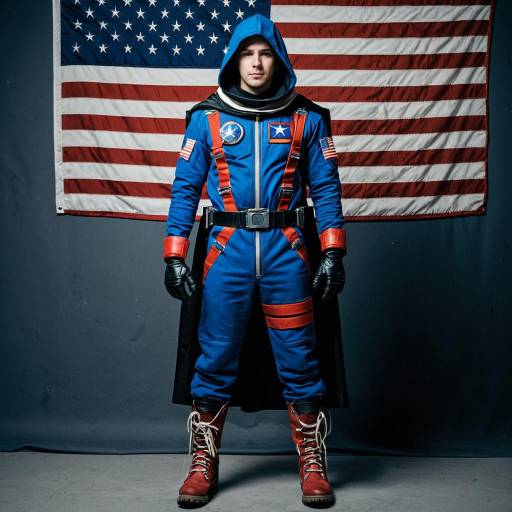 Realistic Male in American Flag Costume