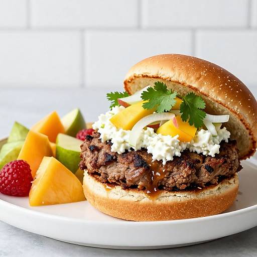 Jerk Turkey Burger with Mango Slaw