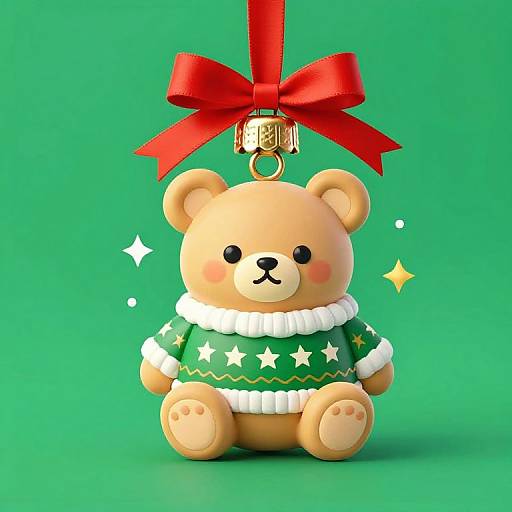 Cute Teddy Bear Christmas Ornament