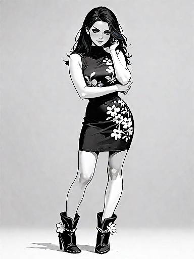 Stylish Woman in Floral Mini Dress