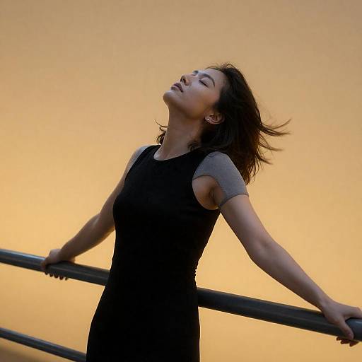 Windswept Elegance in Urban Setting