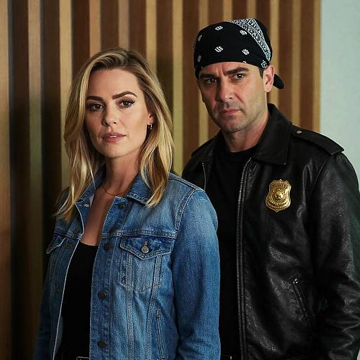 Serious Blonde Woman and Police Officer