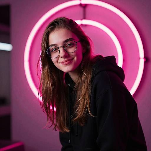Soft Smile Neon Portrait