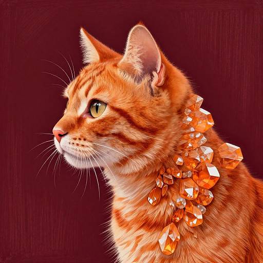 Surreal Orange Crystal Tabby Illustration