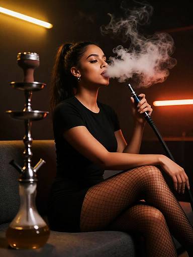 Cinematic Shisha Portrait in Neon