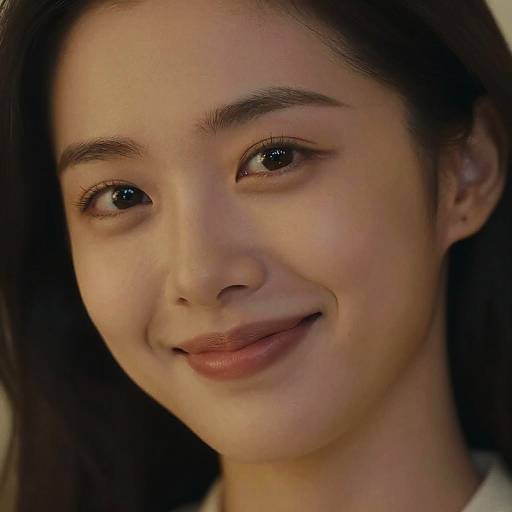 Flirtatious Woman Close-Up Portrait