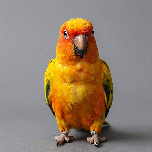Bright Orange Parrot Full Body Portrait
