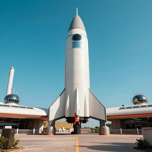 Retrofuturistic 50's Style Rocket Spaceport