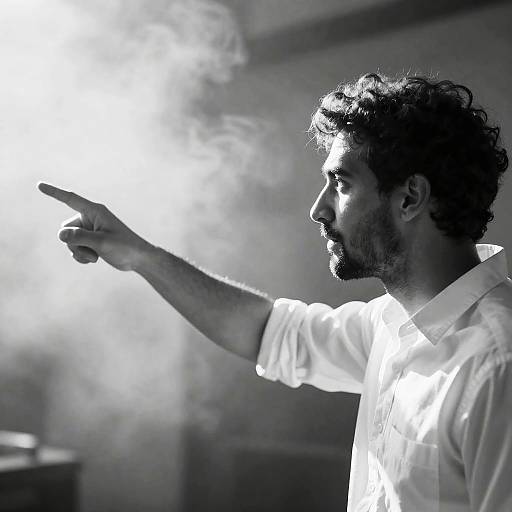 Dramatic Profile of a Bearded Man