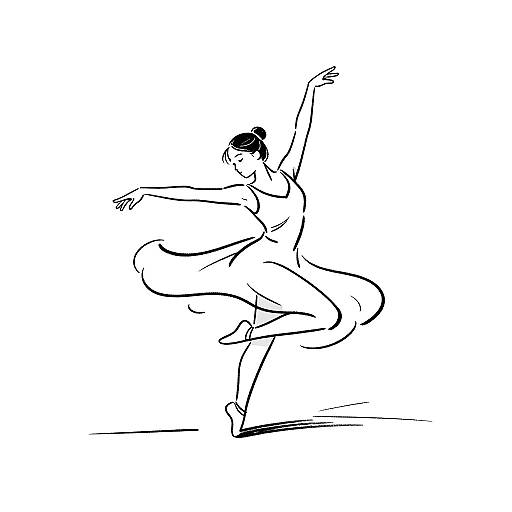 Dynamic One-Line Dancer Illustrations
