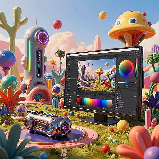 Futuristic Surreal Landscape Creation