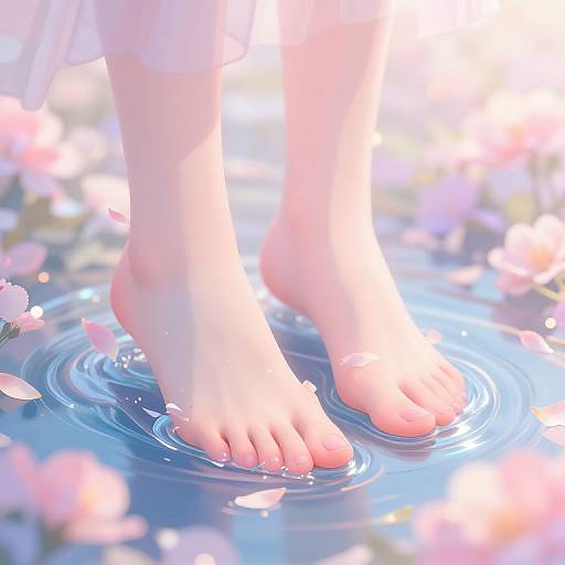 Surreal Flowing Water Feet Art