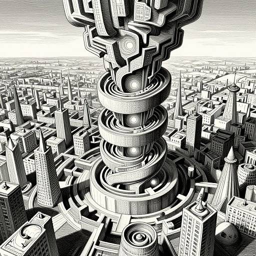 Infinite Spiral Architecture in Ink