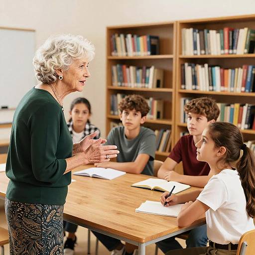 Senior Teacher Leading Small Class