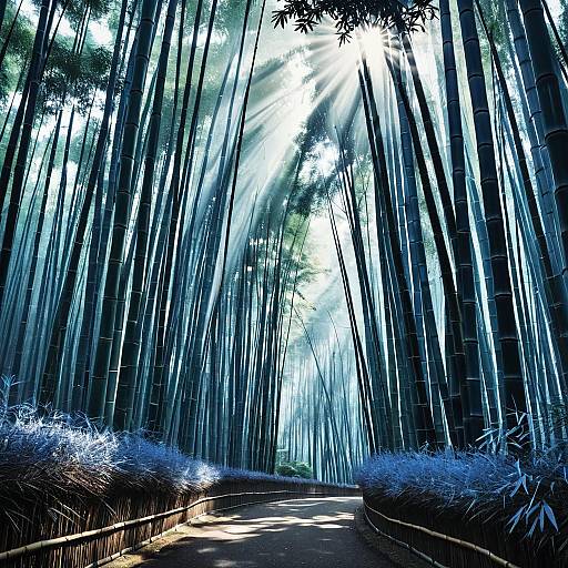 Serene Bamboo Forest with Morning Light