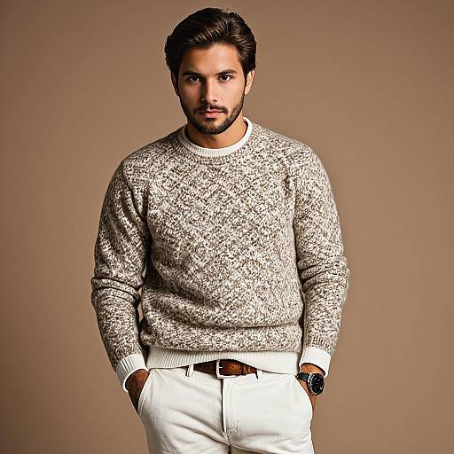 Stylish Man in Cashmere Sweater