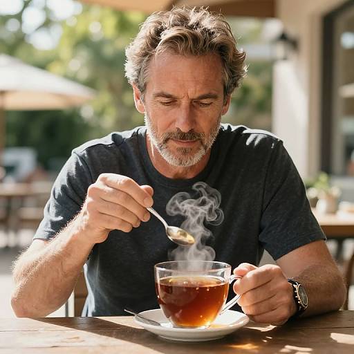 Joe Palca Serving Hot Tea