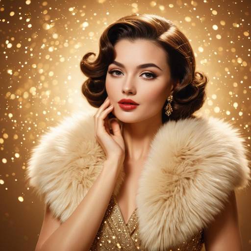 Glamorous Retro Woman with Red Lips