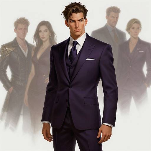 Groot in Elegant Dark Purple Suit