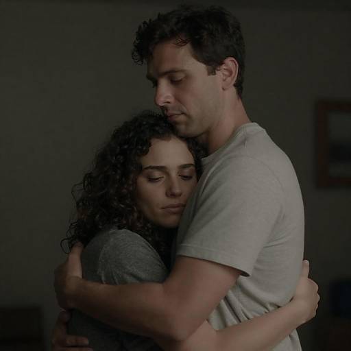 Tense Embrace in Low Light