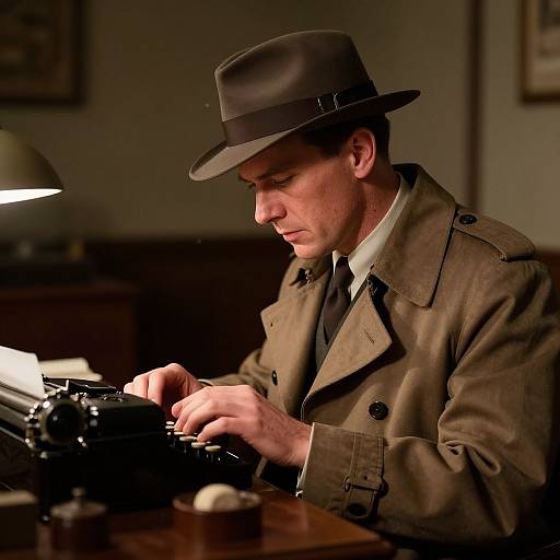 1940s Private Investigator in Office