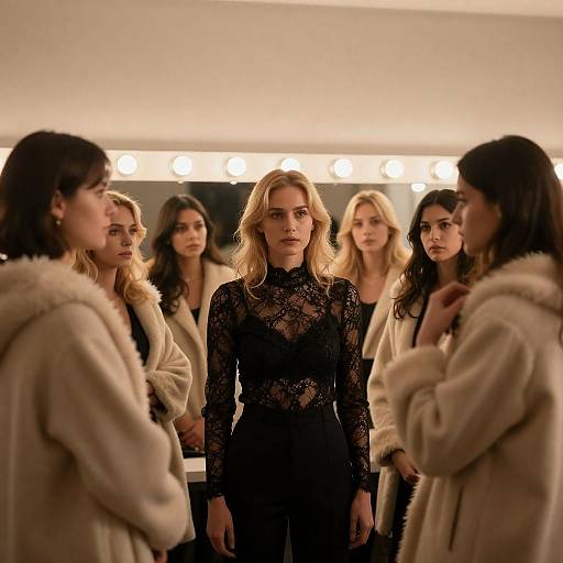 Intimate Dressing Room Scene with Women