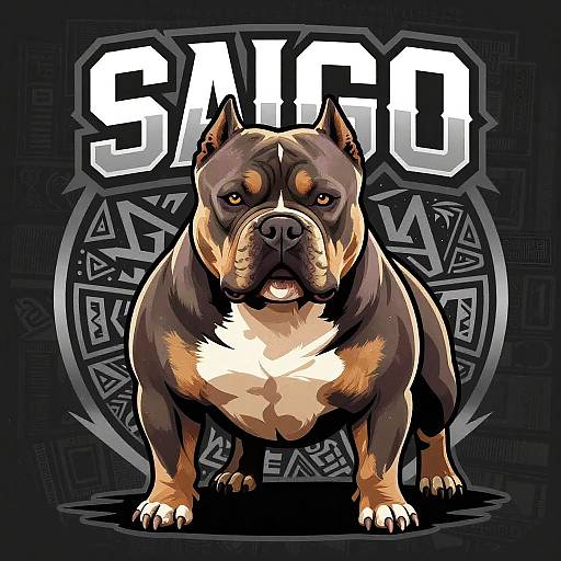 Muscular American Bully Logo Design