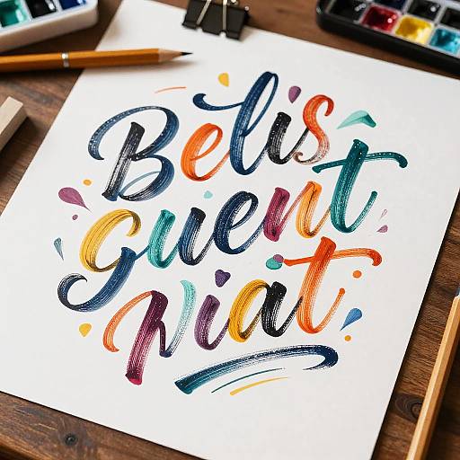 Colorful Brush Lettering Typography