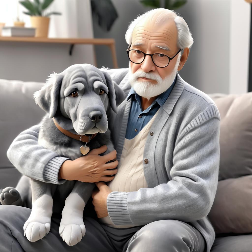 Heartwarming Moment: Elderly Man and Dogs