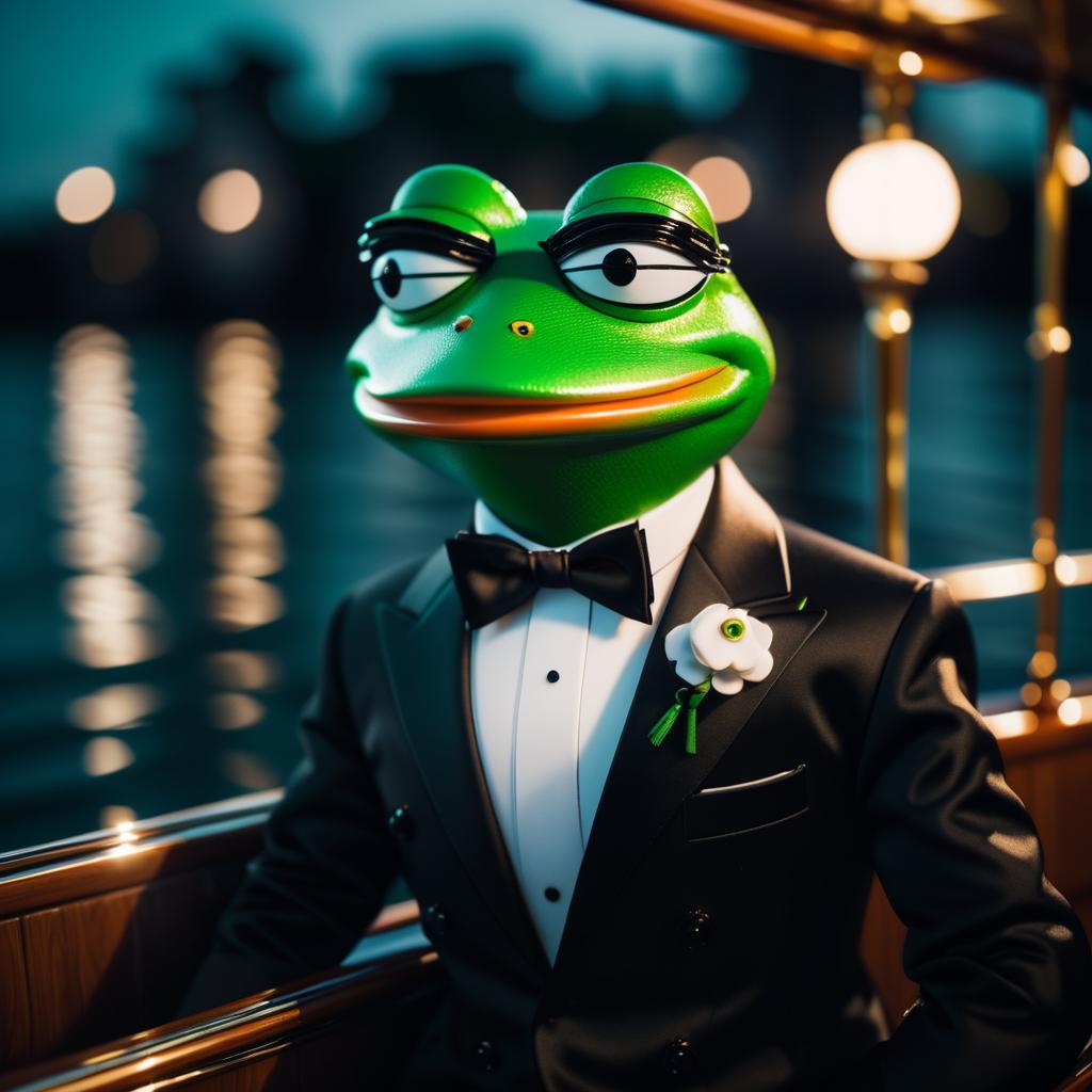 Pepe the Frog in a Tuxedo on a Boat