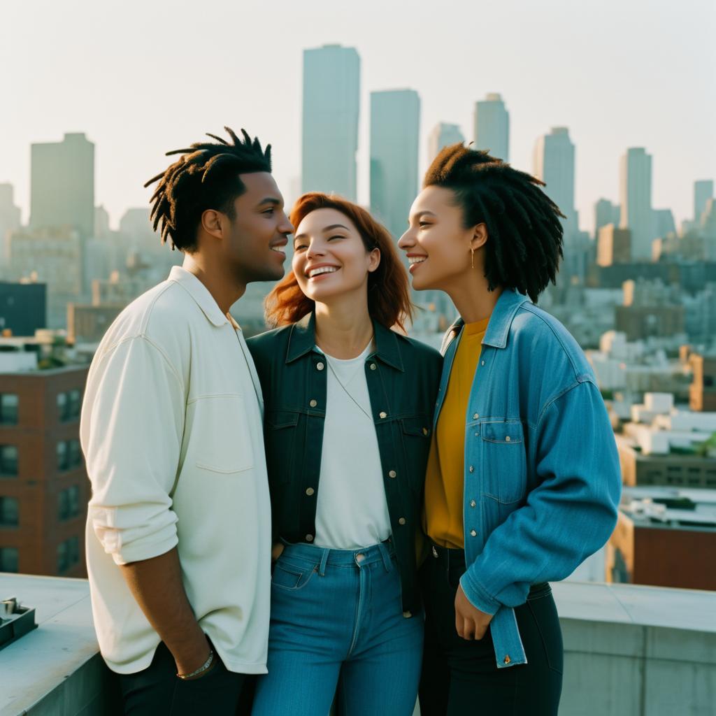 Cinematic Rooftop Secrets Between Friends