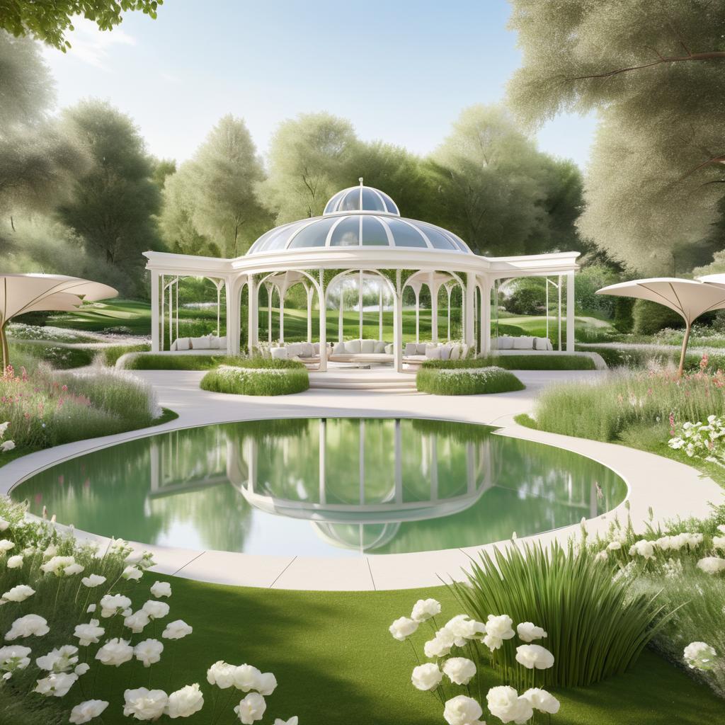 Elegant Lakeside Pavilion with Floral Decor