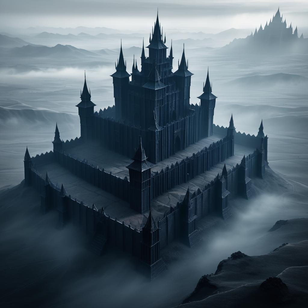 Ominous Ancient Fortress in Dark Fantasy