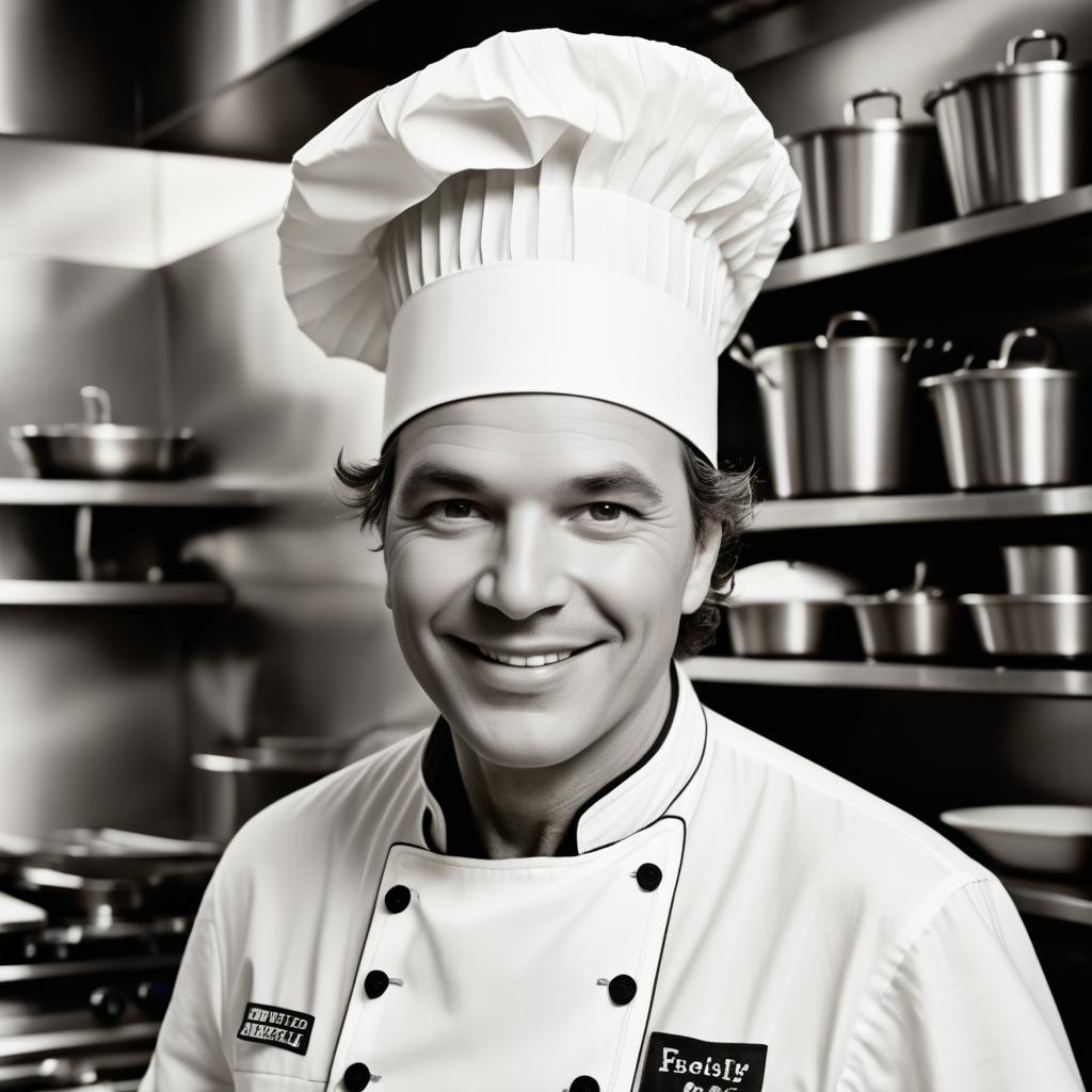 Cheerful Chef Portrait in Analog Style