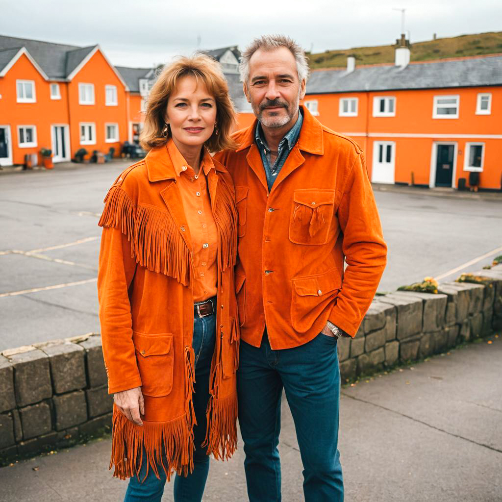 Seaside Love in Orange Suede Jackets