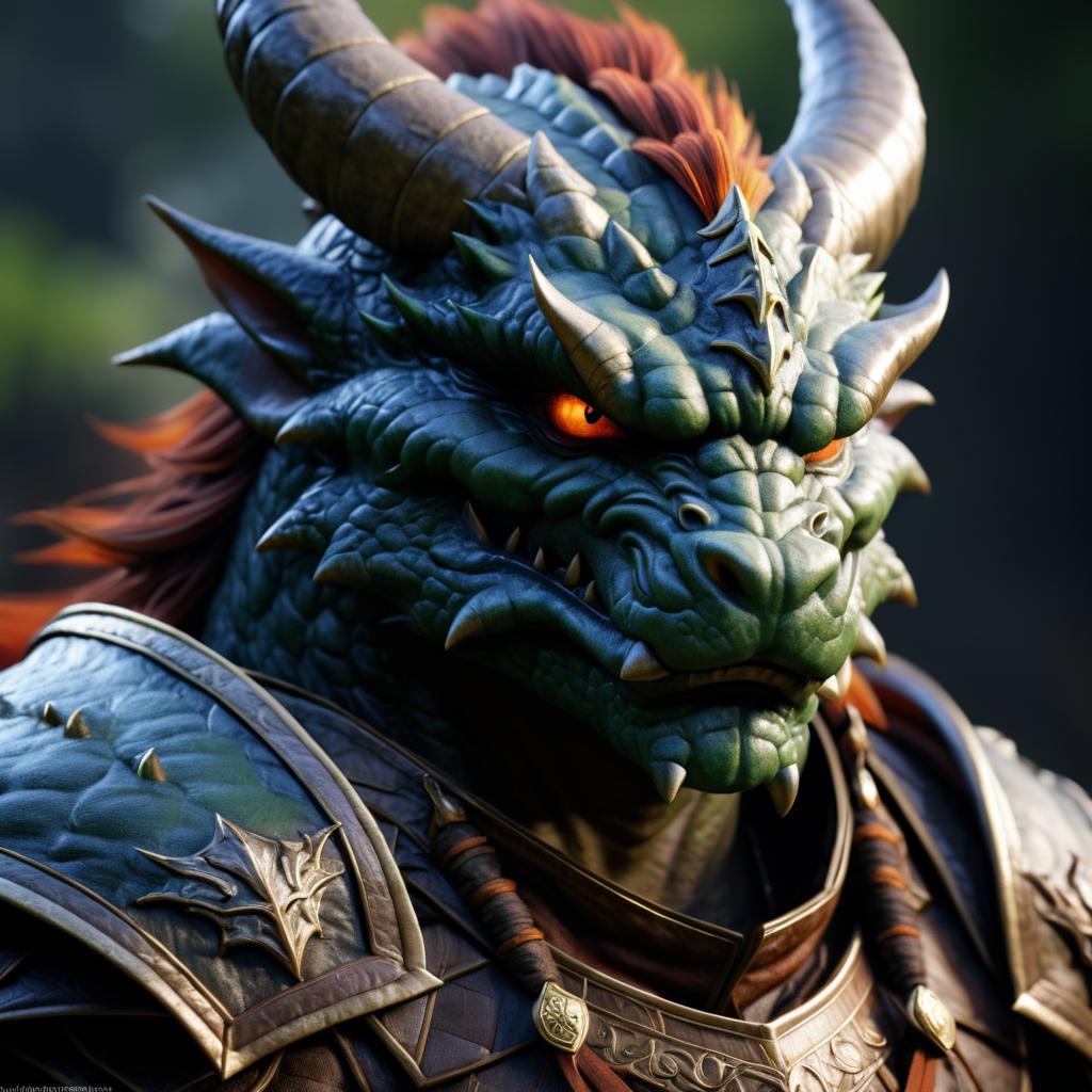 Epic Dragon Warrior Portrait in 8K