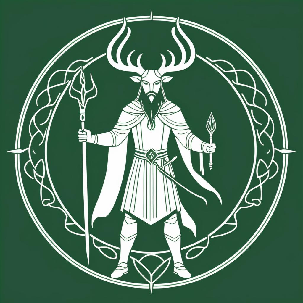 Minimalistic Outline of Cernunnos